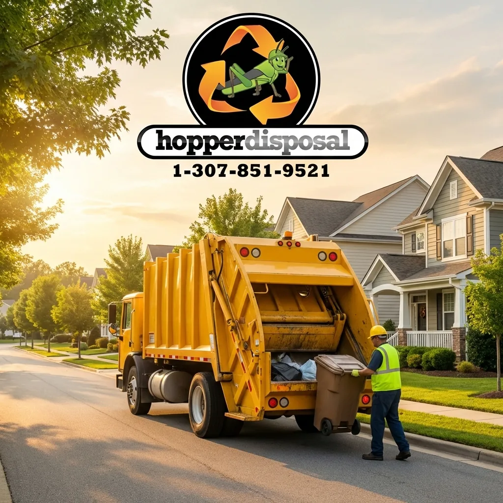 Hopper Disposal professional roll-off dumpster with truck - Wyoming dumpster rental, roll-off dumpster, dumpster rental near me