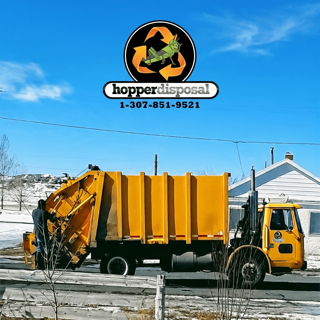 Hopper Disposal professional roll-off dumpster with truck - Wyoming dumpster rental, roll-off dumpster, dumpster rental near me
