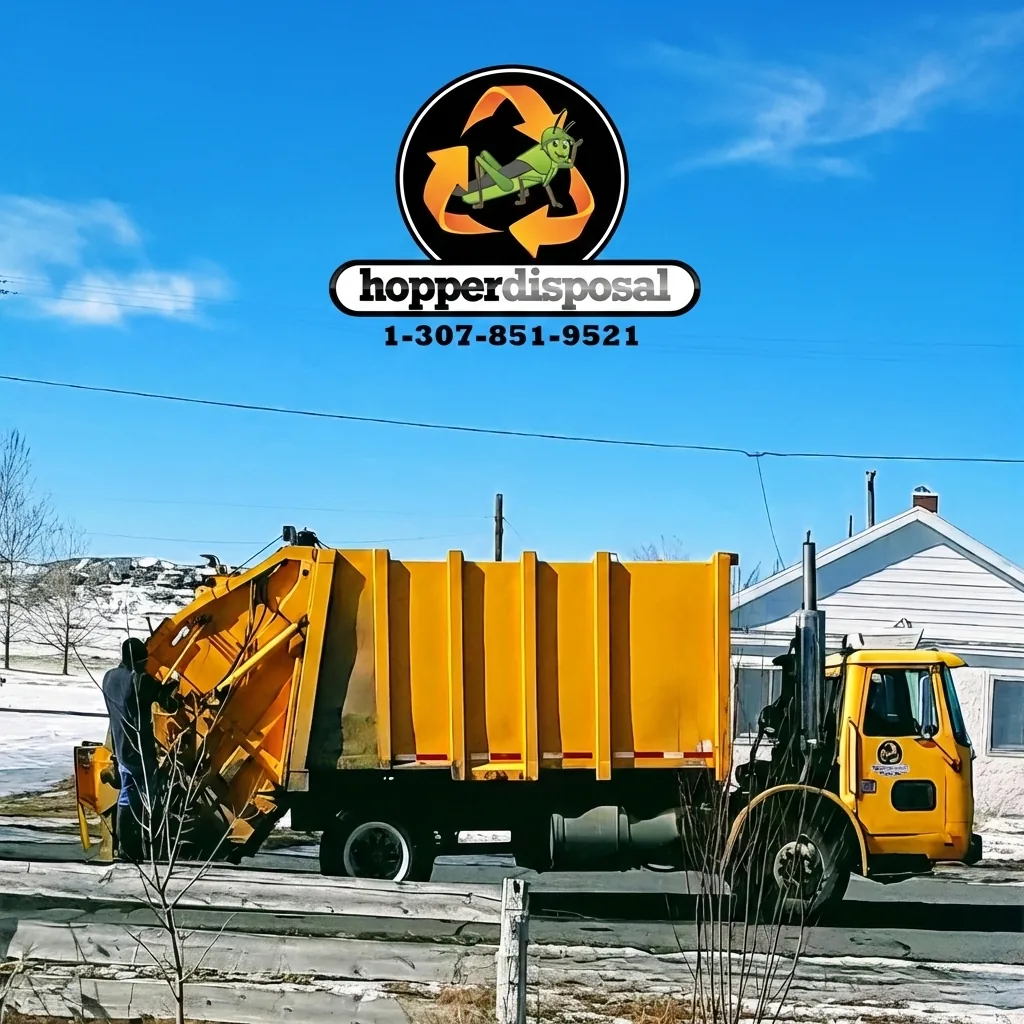 Hopper Disposal professional roll-off dumpster with truck - Wyoming dumpster rental, roll-off dumpster, dumpster rental near me
