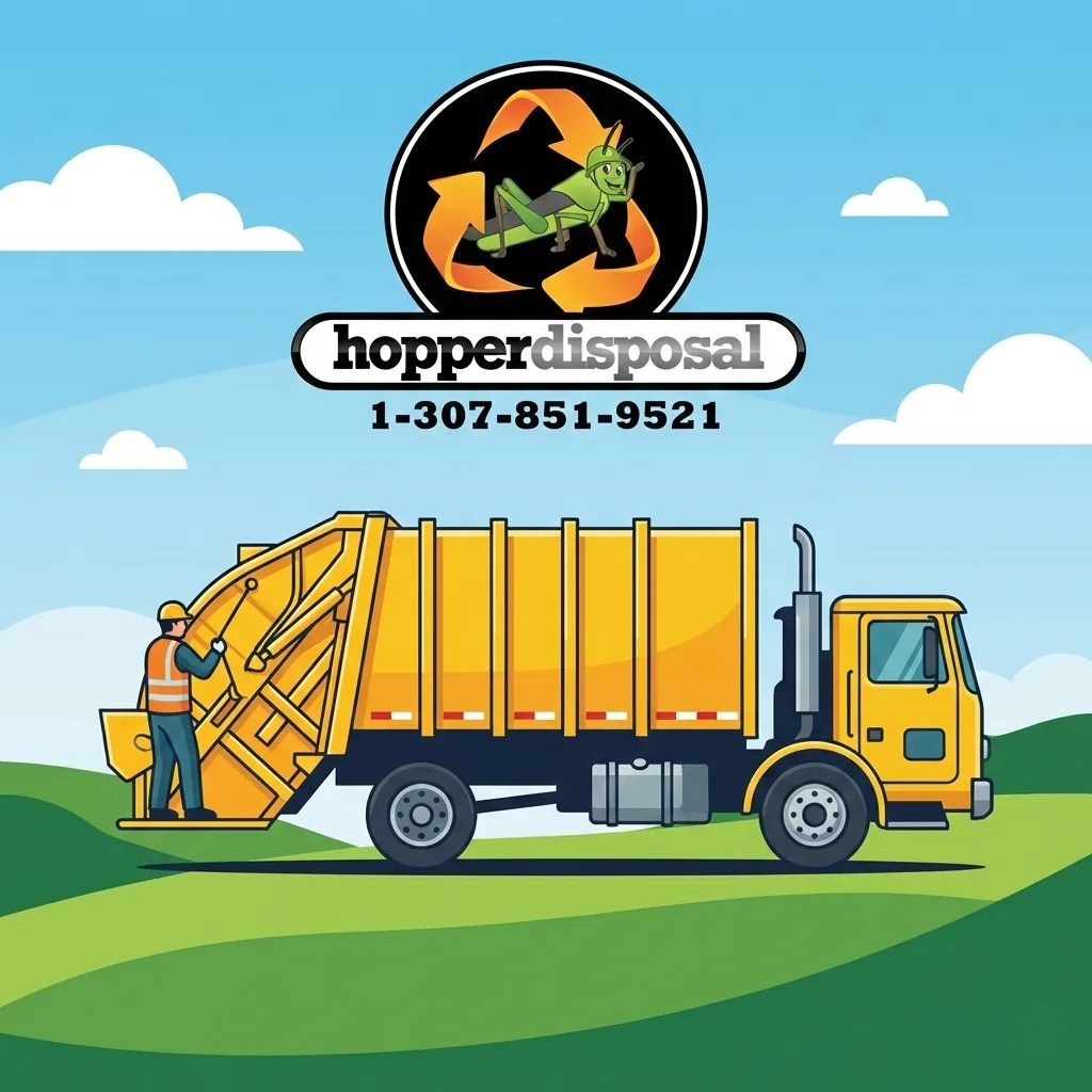 Hopper Disposal professional roll-off dumpster with truck - Wyoming dumpster rental, roll-off dumpster, dumpster rental near me